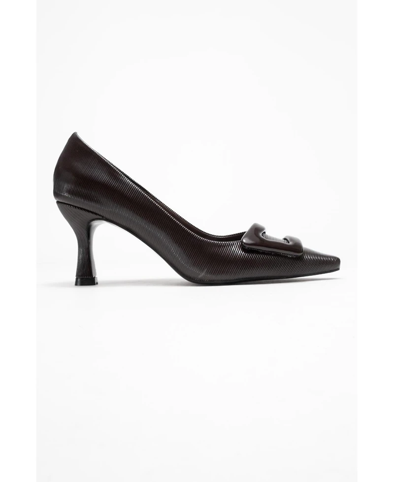 Prologue Shoes Women's Astra Buckle Pointed Toe Pump