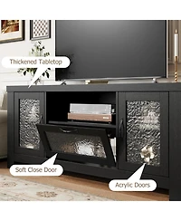 gaomon Tv Stand for 65 Inch Tv, Farmhouse Entertainment Center with Acrylic Door Storage Cabinet & Adjustable Shelves