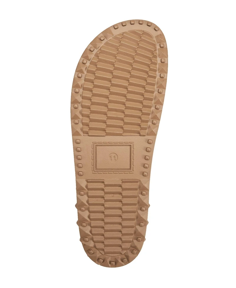 True Religion Men's Sean Double Strap Metal Logo Sandal