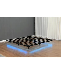 flynama Floating Metal Bed Frame With Led Lights Stable Noise Free No Box Spring