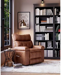 gaomon Oversized Wide Recliner Chair - Heat and Massage, Pu Leather Extra Wide Manual Recliner for Adults, Large Lazy Chair