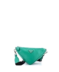 Pre-Owned Prada Small Triangle Logo Zip Crossbody Bag Soft Leather
