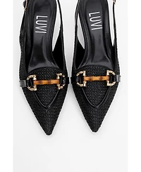 Prologue Shoes Women's Osca Pointed Toe Buckled Slingback Pump