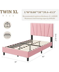 gaomon Twin- Size Mdf + Iron Geometric Pattern Soft Bed, Stylish and Modern Design, Upholstered Mattress