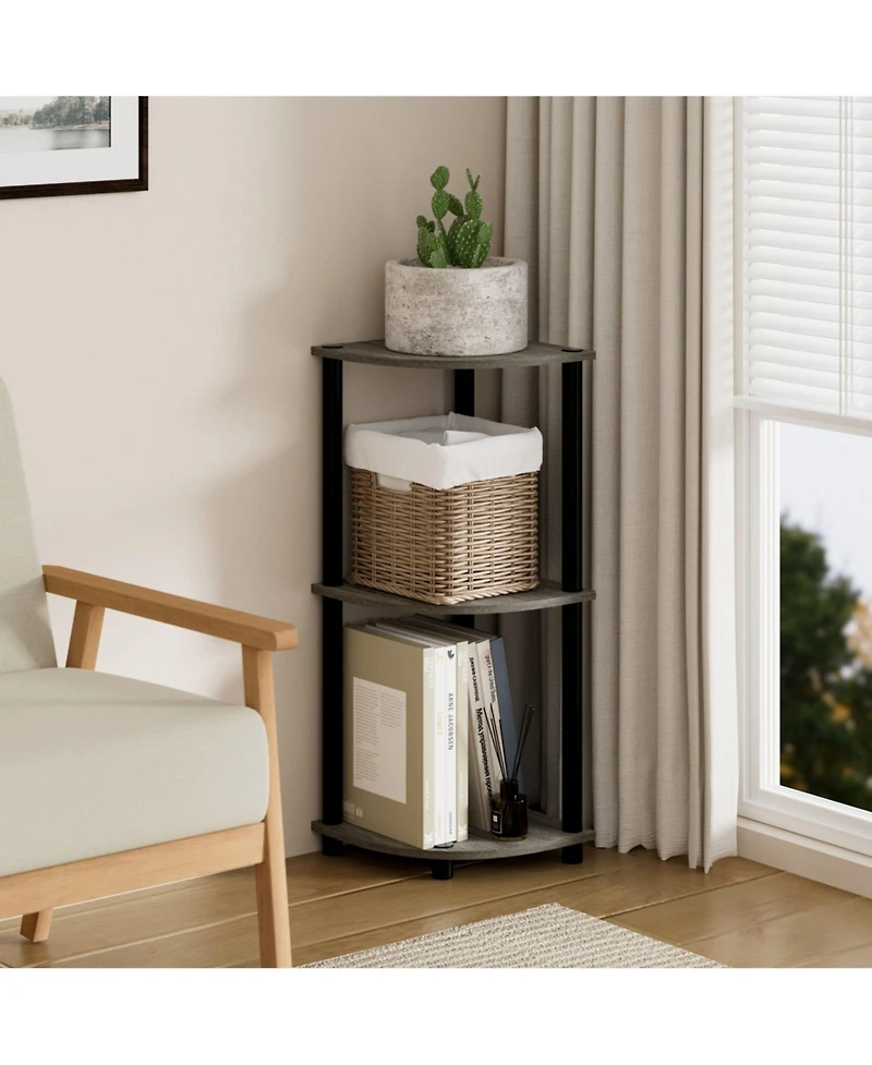 Homlux 3 Tier Decorative Corner Bookshelf Display Rack