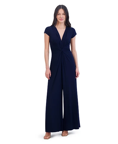 Vince Camuto Twist-Front Plunge Jumpsuit