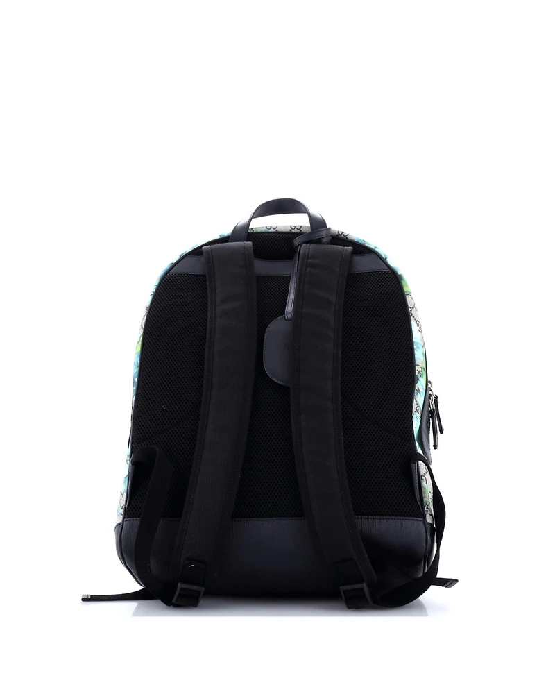 Pre-Owned Gucci Medium Zip Pocket Backpack Blooms Print Gg Coated Canvas