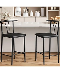 gaomon Bar Stools Set of 2 with Backrest and Footrest,Kitchen Barstools with Thick Cushion,25 in Counter Height Bar Stools,for Dining Room,Kitchen