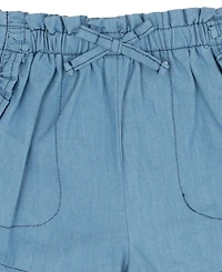 Rare Editions Baby Girls' Embroidered Tank Top and Chambray Shorts, 2-Piece Set