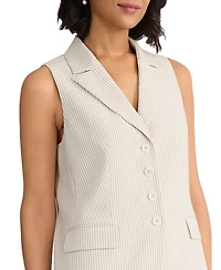 Jones New York Women's Sleeveless Button Front Lapel Vest