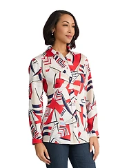 Jones New York Women's Collared Polyester Blouse