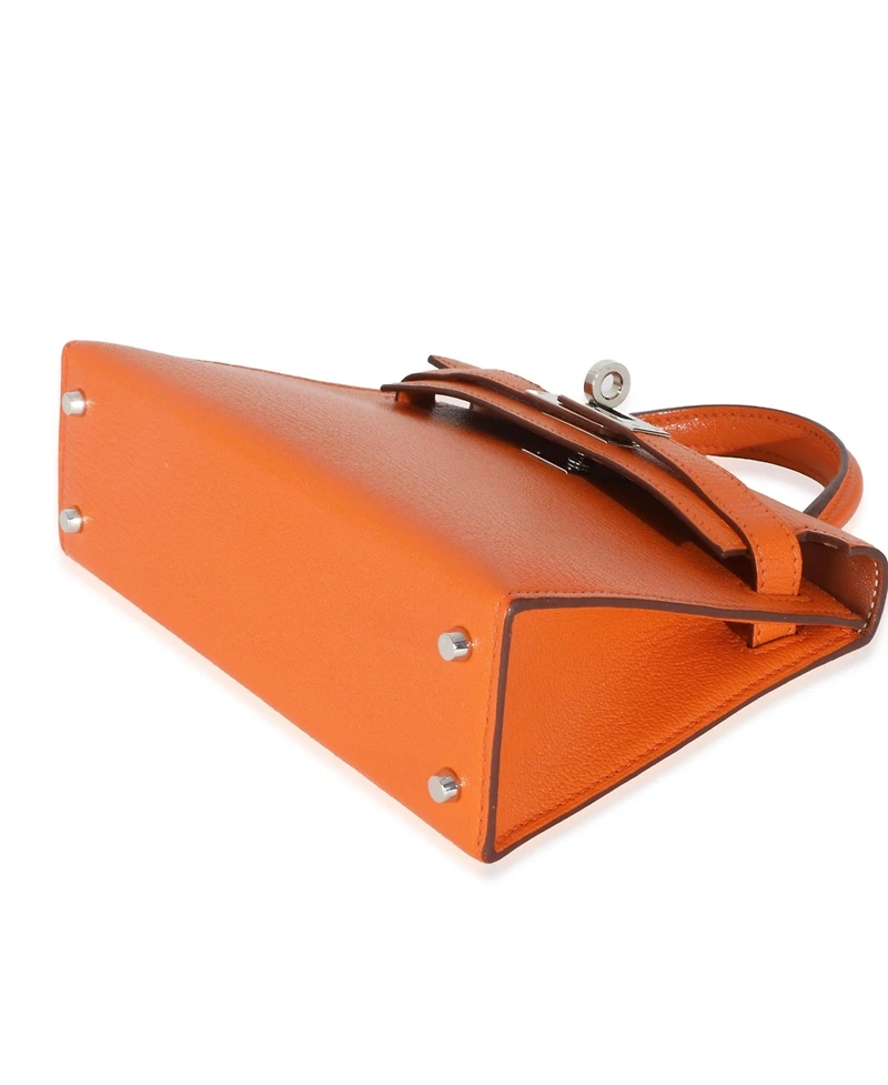 Pre-Owned Hermes Feu Terre Battue Verso Mysore Chevre Sellier Mini Kelly 20 Ii Phw