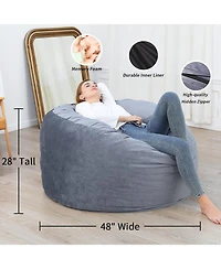 gaomon 48" Giant Bean Bag Chair, Memory Foam, Plush Velvet