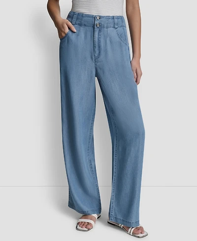 Dkny Women's Chambray Wide-Leg Pants