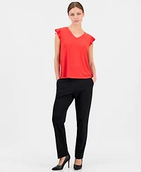 Anne Klein Essentials Petite Ruffled Sleeveless Top