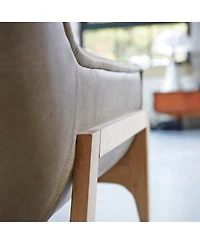 Tikamoon Woodnest armchair in solid oak and linen fabric, 1 seat