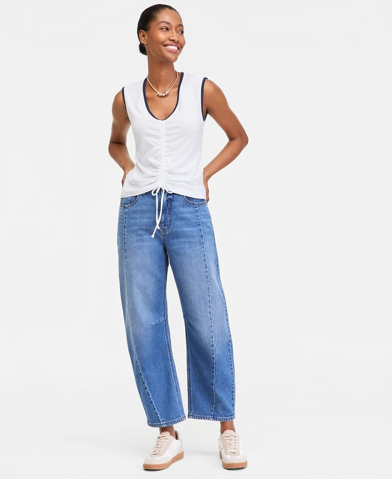 On 34th Women's Ruched V-Neck Tie-Hem Tank, Macy's Exclusive