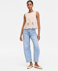 On 34th Women's Verano Stripe Linen-Blend Eyelet Vest, Macy's Exclusive