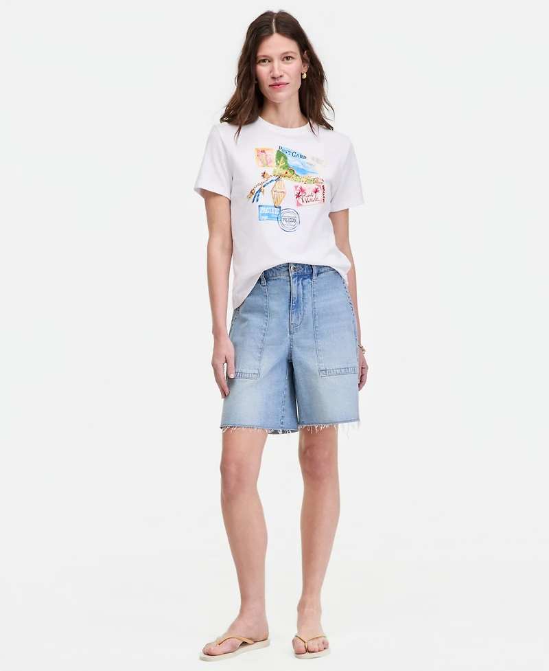 On 34th Women's Paradise Postcard Graphic T-Shirt, Macy's Exclusive