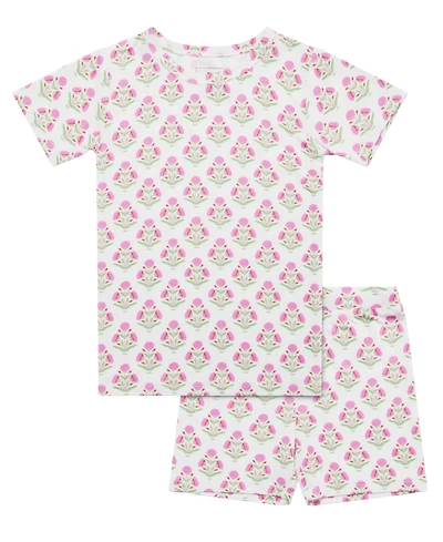 Motette Baby Girls Pink Posy Pajama Set