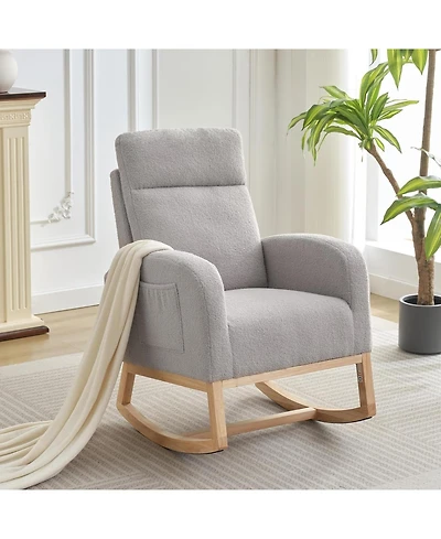 gaomon Nursery Glider Rocking Chair with High Back and Side Pocket