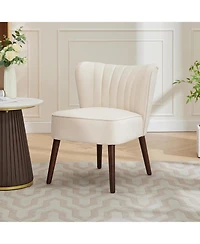gaomon Modern Velvet Accent Chair with Wood Legs