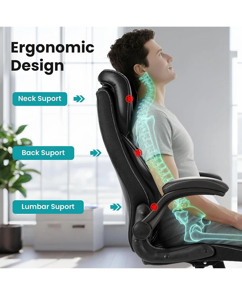 gaomon Big and Tall Executive Office Chair 400lbs for Heavy People,Ergonomic Computer Desk Chair with Lumbar Support and Adjustable Headrest