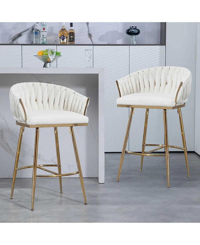 Rainsken Velvet Bar Stools Set of 2