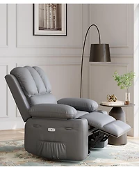 gaomon Manul Recliner Chair, Single Pu Leather Sofa with Side Pocket