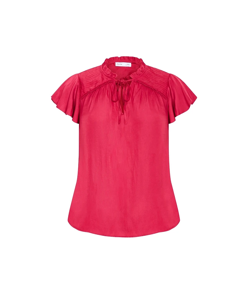 City Chic Women's Plus Drama Queen Short Sleeve Shirt