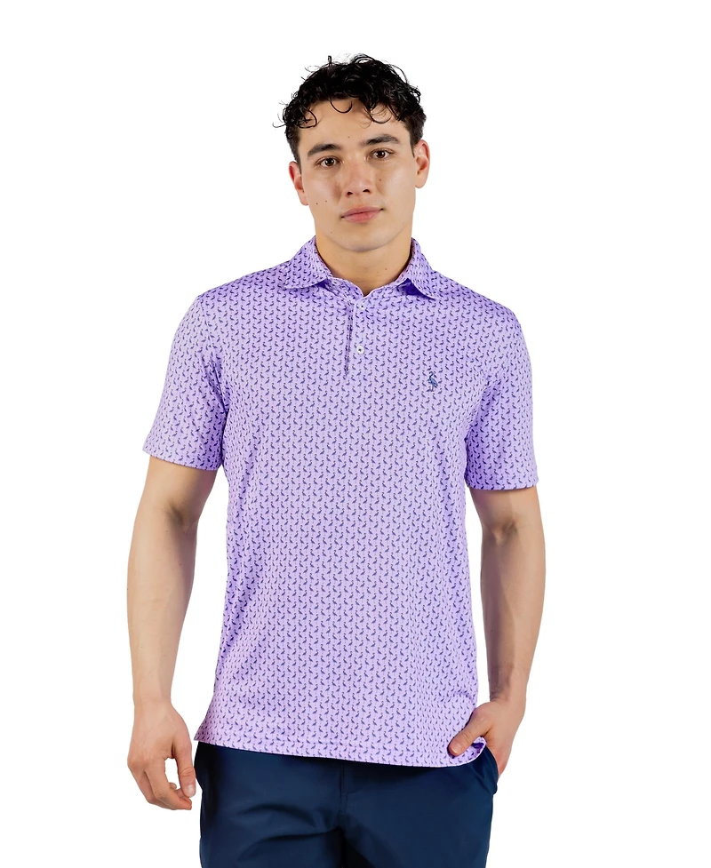 TailorByrd Men's Printed Performance Polo