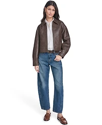 Levi's Women's Faux Suede Relaxed Fit Zip Front Jacket