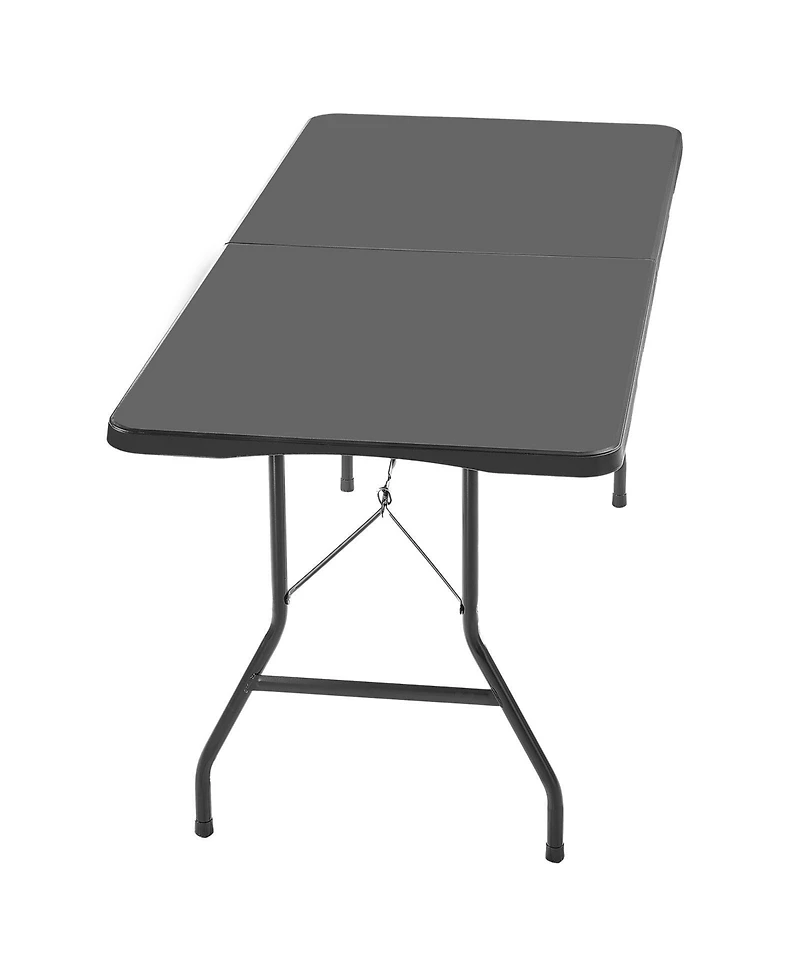 Mecale 6 Ft Fold-in-Half Folding Table with Carry Handle