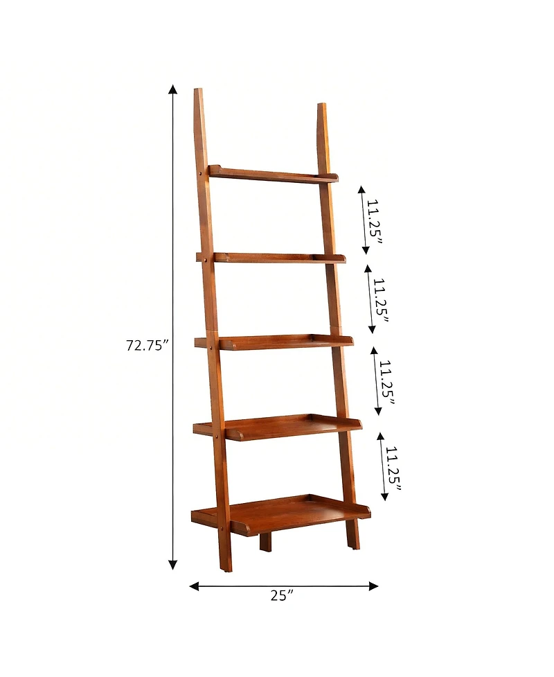 Yigii Ladder Bookshelf Solid Pine Traditional Modern