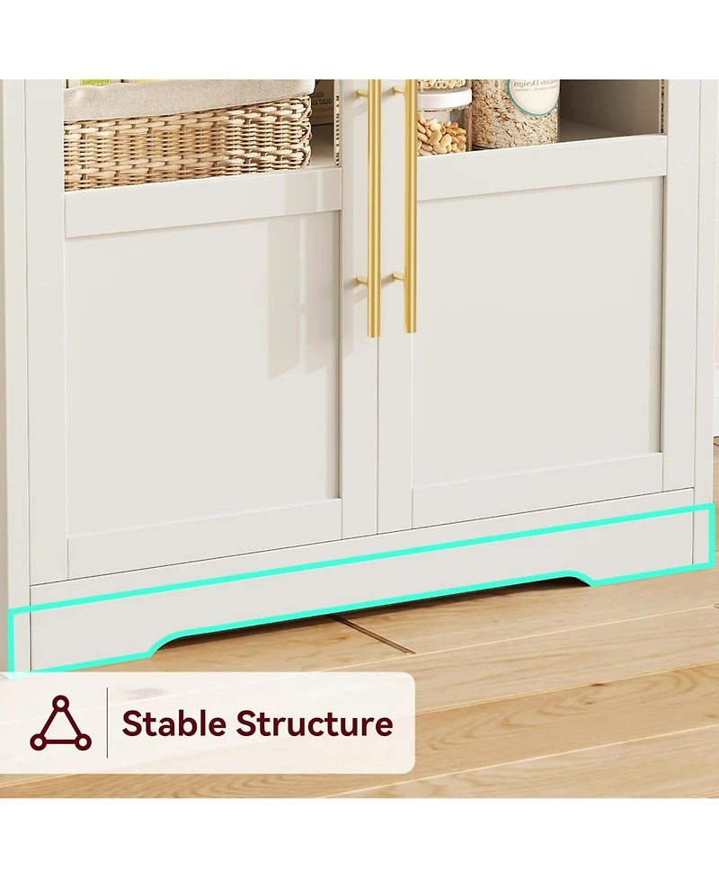 gaomon 6 Tier Kitchen Bakers Rack With Power Outlet Microwave Stand Bakers Rack With Storage Cabinet Farmhouse Small Kitchen Pantry Hutch