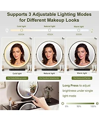 Rainsken Modern Vanity Table with Mirror and Lights