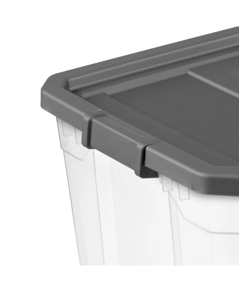 Sterilite 108 Qt. Clear Stacker Storage Container Tote w/ Latching Lid, (4 Pack)
