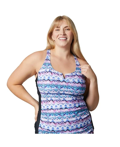 Free Country Plus Notch Front Tankini Top
