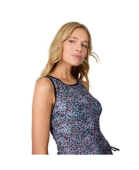 Free Country Women's Full Side Shirring Tankini Top