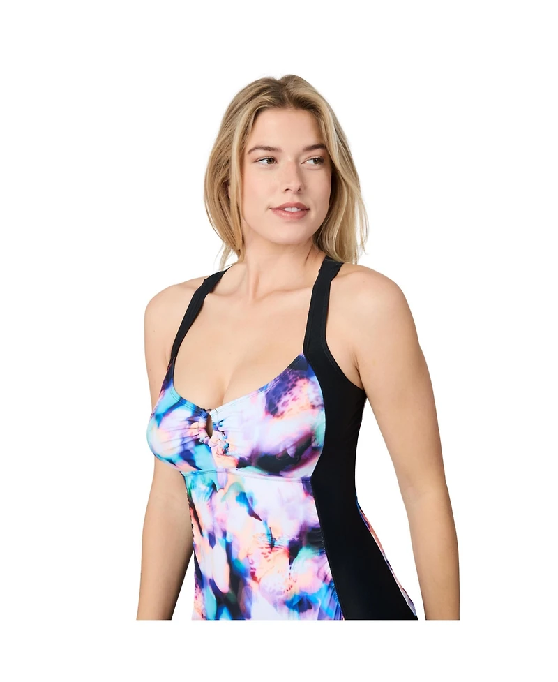 Free Country Women's Shirred Front Tankini Top