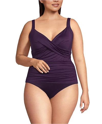 Lands' End Women's Ddd-Cup Sweetheart Wrap Underwire Tankini Top