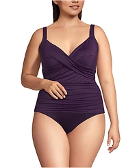Lands' End Women's Ddd-Cup Sweetheart Wrap Underwire Tankini Top