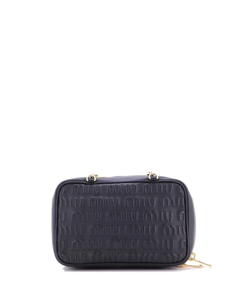 Pre-Owned Miu Miu Medium Softy Chain Camera Bag Logo Embossed Leather