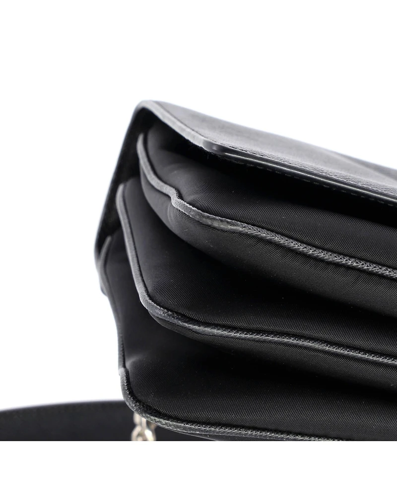 Pre-Owned Prada Medium Chain Flap Crossbody Bag Tessuto and Saffiano Leather