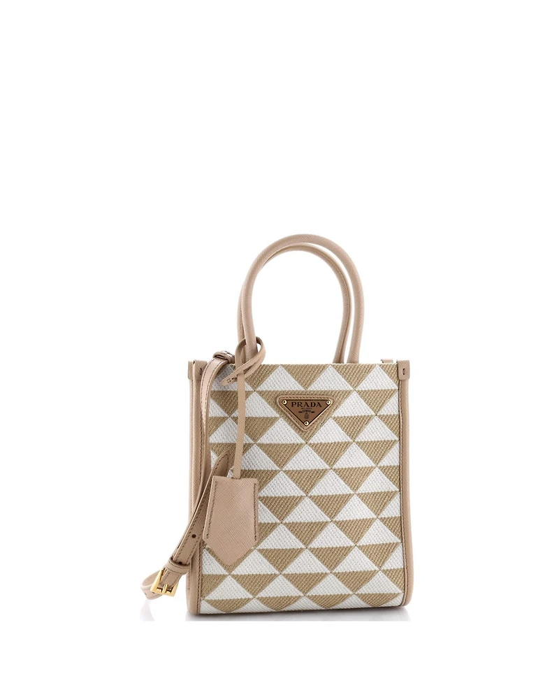 Pre-Owned Prada Mini Symbole Shopper Tote Jacquard