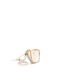 Pre-Owned Prada Mini Triangle Double Zip Pouch Bag with Chain Patent