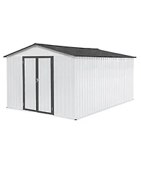 Mondawe Metal Garden Sheds 10ft x 12ft Outdoor Storage Sheds 48 sq. ft. Utility Tool House For Patio Backyard