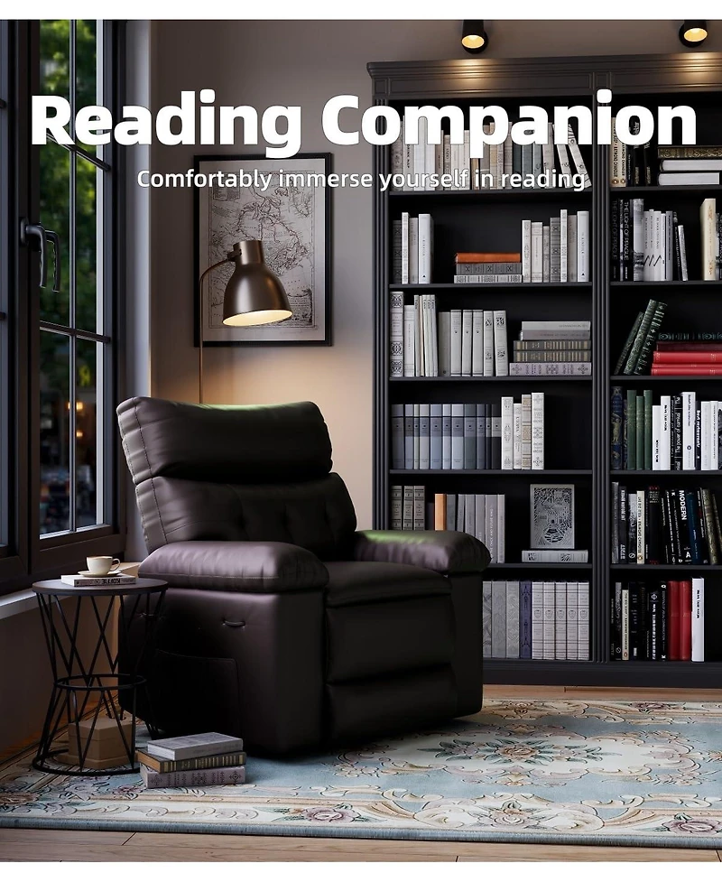 gaomon Oversized Recliner Chair with Heat and Massage, 360 Degree Swivel Lazy Boy Recliner for Adults, Manual Rocking Chair