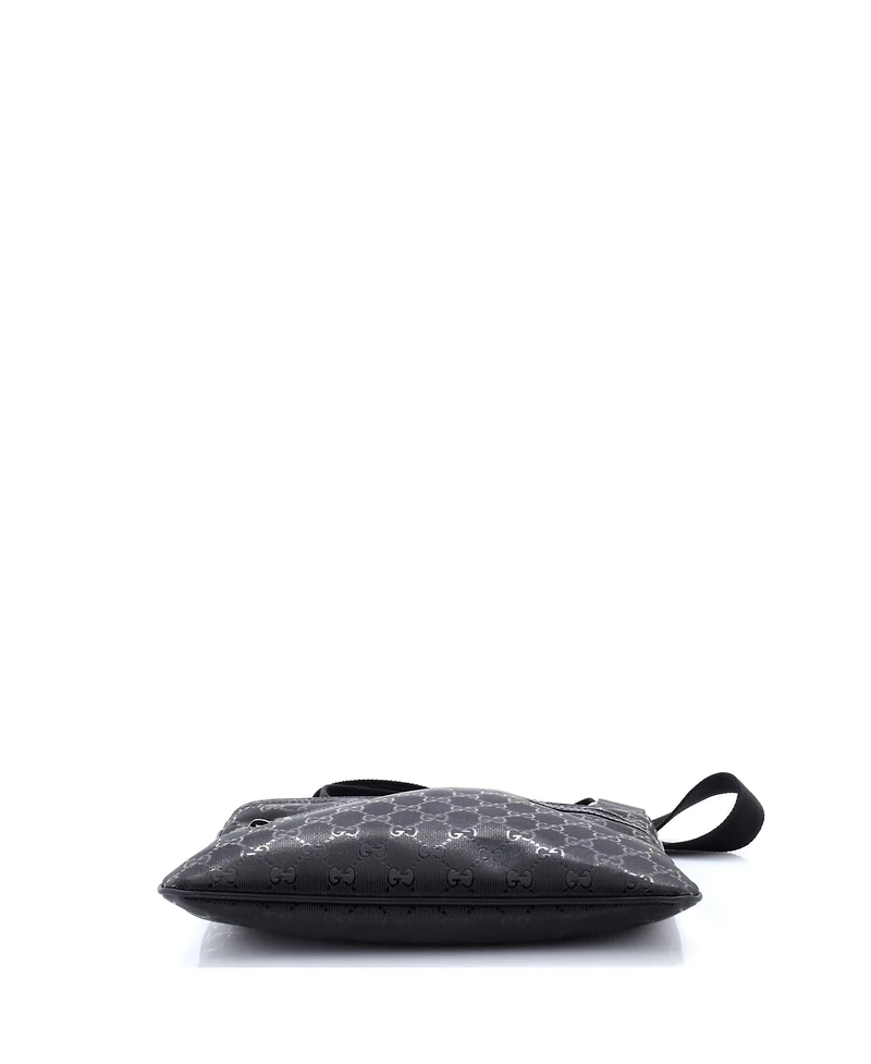 Pre-Owned Gucci Medium Front Zip Flat Messenger Bag Gg Imprime