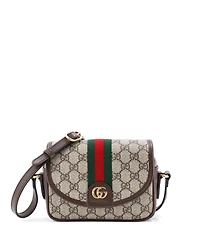 Pre-Owned Gucci Mini Ophidia Flap Shoulder Bag Gg Coated Canvas